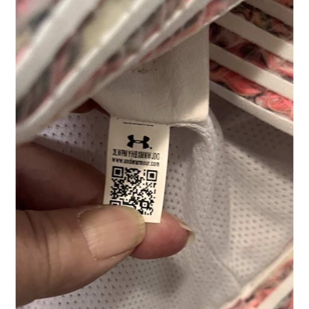 Under Armour White Pink Full Zip Jacket Medium Oversized Midweight - Picture 8 of 9